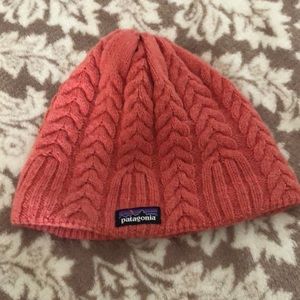 Pink/coral Patagonia winter hat